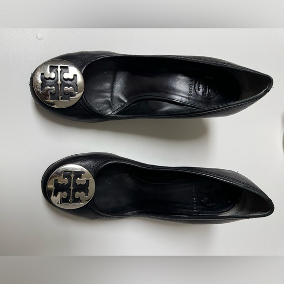 Tory Burch Black Leather Wedge - Picture 4 of 15